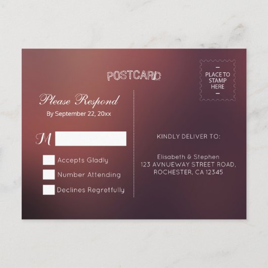 Waterverf Bloem & Goud Schrift Trouw RSVP Antwoord Uitnodiging Briefkaart (Achterkant)