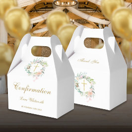 Waterverf Bloem Goud Script Bevestiging Bedankdoosjes