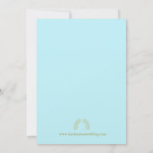 Waterverf bloem grens Aqua Indiaanse bruiloft Kaart (Achterkant)