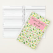 Waterverf Bloem Grid Patroon Notitieboek (Binnen)
