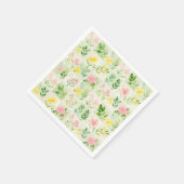 Waterverf Bloem Grid Patroon Servet (Hoek)