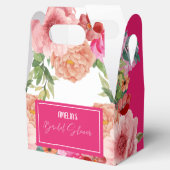Waterverf bloem helder roze bruiloft bedankdoosjes (Geopend)