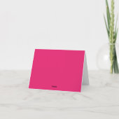 Waterverf bloem heldere roze bruiloft tafel bedankkaart (Achterkant)