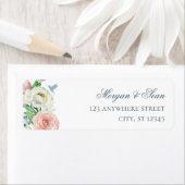 Waterverf Bloem Hummingbird Retouradres Etiket (Insitu)