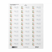 Waterverf Bloem Hummingbird Retouradres Etiket (Full Sheet)