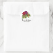Waterverf Bloem Kerstmis Ronde Sticker (Tas)