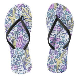 Waterverf Bloem Kleurrijk Natuur Elegant Teenslippers