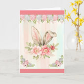 Waterverf Bloem Konijn Oren Wenskaart Kaart (Gele Bloem)