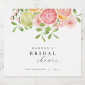 Waterverf Bloem Koraal Groen Bruiloftsfeest Sparkling Wijnetiket (Enkel label)