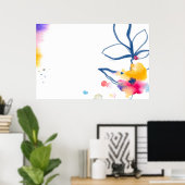 Waterverf bloem lijst rand poster (Thuiskantoor)