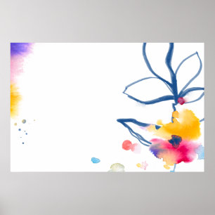 Waterverf bloem lijst rand poster