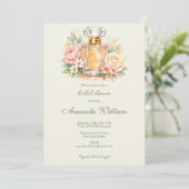 Waterverf Bloem Luxe Parfum Bruidsdouche Kaart (Staand voorkant)