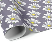 Waterverf Bloem Madeliefje Lavendel Boho Cadeaupapier (Rol Hoek)