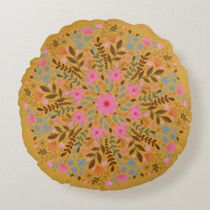 Waterverf Bloem Mandala Ronde Worp Kussen