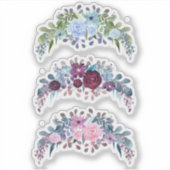 Waterverf bloem met  blauw sticker (Voorkant)