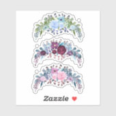 Waterverf bloem met  blauw sticker (Vel)