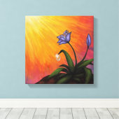 waterverf bloem met waterval in licht canvas afdruk (Insitu (Houten vloer))
