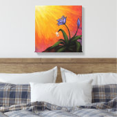 waterverf bloem met waterval in licht canvas afdruk (Insitu (Slaapkamer))