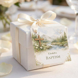 Waterverf Bloem Minimalistische Doop Favor Tags Bedankjes Labels