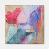 Waterverf bloem modern bloemontwerp magneet (Voorkant)