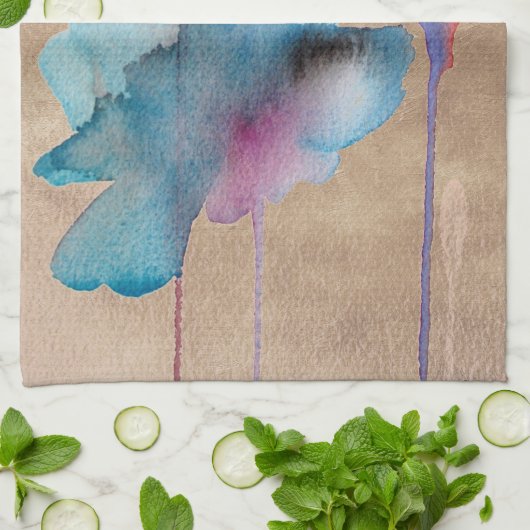 Waterverf bloem modern bloemontwerp theedoek (Gevouwen)