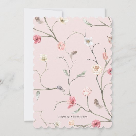 Waterverf bloem modern lentestuin trendy show kaart (Achterkant)