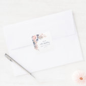 Waterverf Bloem Moderne Script 60ste Verjaardag Vierkante Sticker (Envelop)
