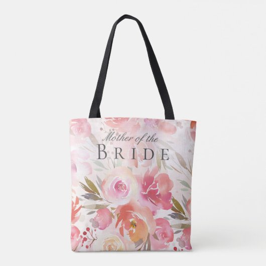 Waterverf bloem Moeder-van-de-Bruid in Roze Tinten Tote Bag (Achterkant)