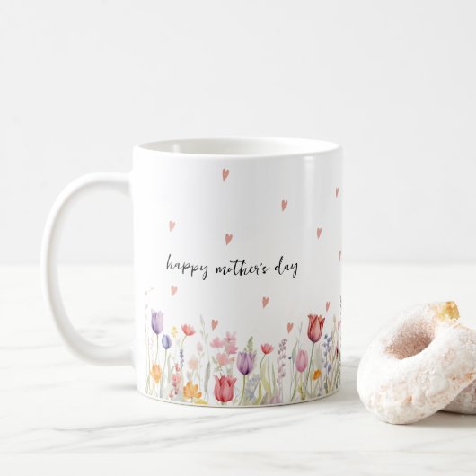Waterverf Bloem Moederdag Koffiemok (Met donut)