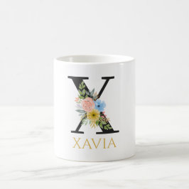 Waterverf Bloem Monogram Koffiekop Koffiemok