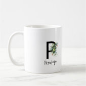 Waterverf bloem monogram pensioen koffie mok (Links)
