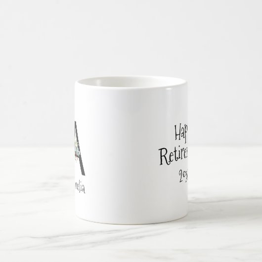 Waterverf bloem monogram pensioen koffie mok (Center)