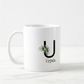 Waterverf bloem monogram pensioen koffie mok (Links)
