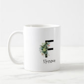 Waterverf bloem monogram pensioen koffie mok (Links)
