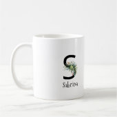 Waterverf bloem monogram pensioen koffie mok (Links)