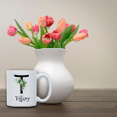 Waterverf bloem monogram pensioen koffie mok
