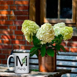 Waterverf bloem monogram pensioen koffie mok