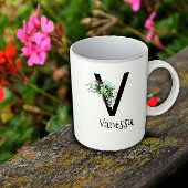 Waterverf bloem monogram pensioen koffie mok