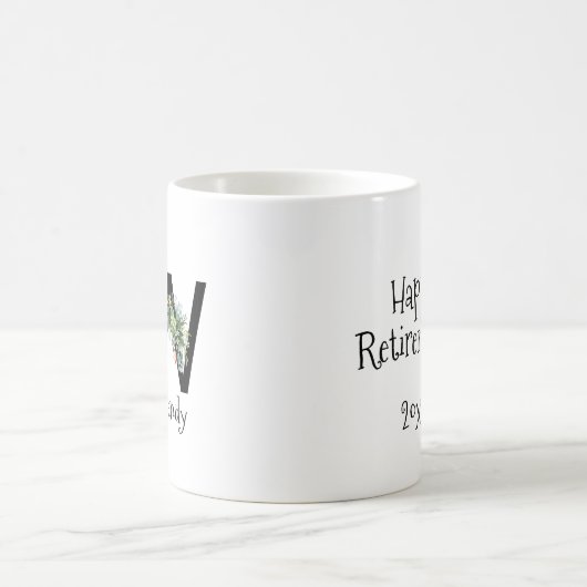 Waterverf bloem monogram pensioen koffie mok (Center)