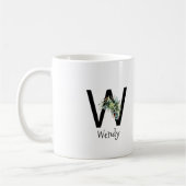 Waterverf bloem monogram pensioen koffie mok (Links)