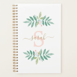 Waterverf Bloem Monogram Planner