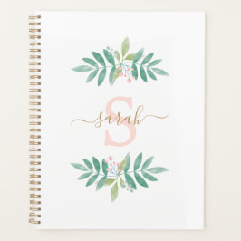 Waterverf Bloem Monogram Planner