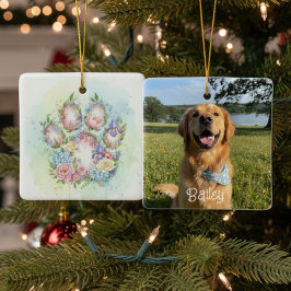 Waterverf Bloem Motief Hanger – Foto Cadeau voor H Keramisch Ornament