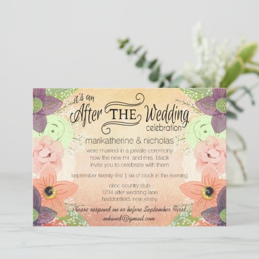 Waterverf Bloem na de Uitnodigingen van identiteit