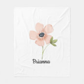 Waterverf Bloem Naam Blozend Fleece Deken (Voorkant)