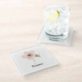 Waterverf Bloem Naam Blozend Glazen Onderzetter