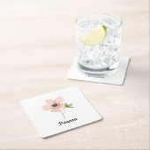 Waterverf Bloem Naam Blozend Kartonnen Onderzetters (Insitu)