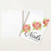 Waterverf Bloem Nagel Roze Kunstenaar Afspraak Planner (Display)