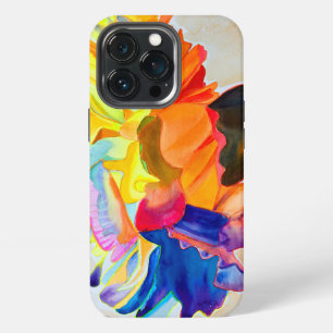 Waterverf bloem Neon Anjer iPhone 13 Pro Hoesje