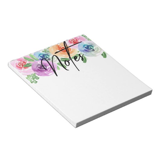 Waterverf bloem notitieblok (Schuin)